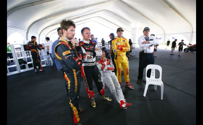 Romain Grosjean, Petter Solberg, Tom Kristensen an