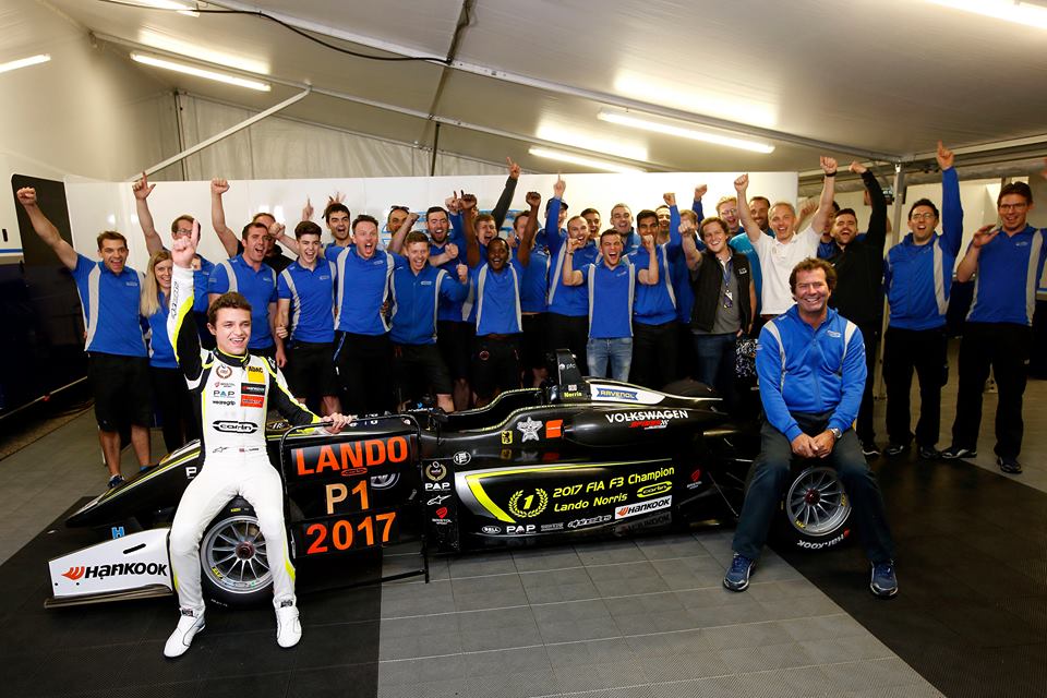Úřadující šampión formule 3 Norris pojede ve F2 za Carlin